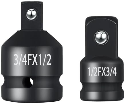 Nadisean 2 Stück Stecknuss Adapter 3/4 Zoll auf 1/2 Zoll, 1/2 Zoll auf 3/4 Zoll, Schlagschrauber Adapter, Cr-Mo-Stahl Ratschen Nuss Adapter, Stecknussadapter Set für Schraubenschlüssel Knarren Nuss