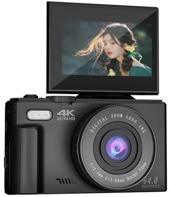 64MP Retro Digital Camera, 4K UHD Vintage Vlogging Camera with 18X Zoom, Auto Focus, 3 Inch Flip Screen for Travel Photography Vlogging (Black)