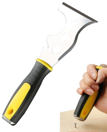 Raschietto per stucco, spatola per cartongesso in metallo | Raschietto per mastice in acciaio inossidabile antiscivolo - Strumento multiuso per pittori con impugnatura in gomma morbida, raschietto erg
