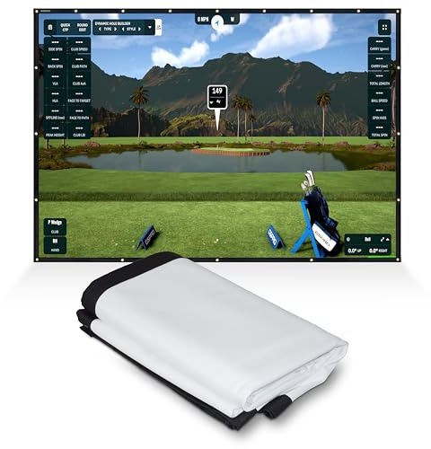 SimSpace Golf-Schlagleinwand – weiße Projektor-Leinwand für Golfsimulator für Zuhause, robuster und langlebiger Bildschirm, Golf-Simulator-Bildschirm, HD-Projektor-Leinwand für Golf-Übung