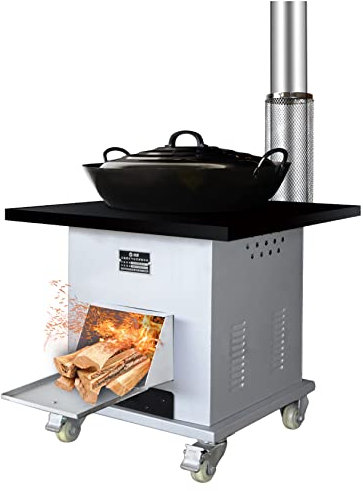 Stufa a Legna, Stufa a Legna da Campeggio, Stufa a Legna a gassificazione a Risparmio energetico, Stufa a Legna per Cucinare Senza Fumo per Interni/Esterni, Stufa a Legna Multifunzionale, co