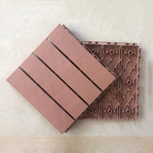 LXXW Pavimento WPC Incastro Decking in finto legno di plastica, 50 pezzi, piastrelle quadrate ad incastro, piastrelle in plastica a scatto for portico, bordo piscina, cortile per Giardino, Patio, Terr
