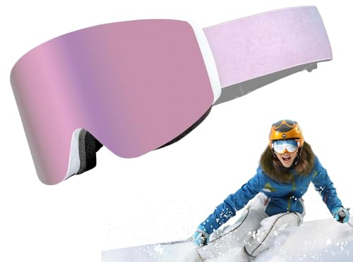 Occhiali da sci da donna, magnetici, regolabili, anti-appannamento, protezione UV400, per uomini, donne, bambini, ragazzi e adulti
