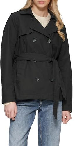 QS Kurzer Trenchcoat aus Baumwolle mit Gürtel