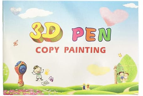 3D -Druckstift Zeichnungsbuch, Zeichenbuch für 3D -Stift | Dicke 3D -Druckvorlagen - Wiederverwendbare farbenfrohe 40 Muster Papiervorlage mit 2 klaren Tellern für Kinder