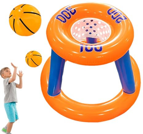 Swimming Pool Basketball Hoop - Floating Water Basketball Game | Portable Foldable Hoop with Ball and Pump, Heavy-Duty Inflatable Pool Toy for Parties, Lakes and Beach Fun with Quick-Setup Design