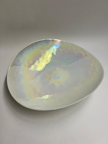 Sottopiatto Decora Avorio in vetro di Murano avorio + effetto madreperla 52x44x10
