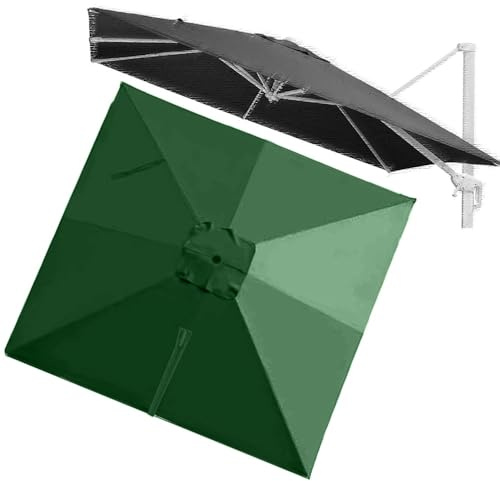 VLKLPZAHAK Toile De Rechange Parasol De Jardin Rectangulaire 400x300cm Parasol Déporté Auvent De Rechange, Tissu De Rechange 8 Baleines pour Parasol De Table Marché(Green,4x3m (13x9.8ft))