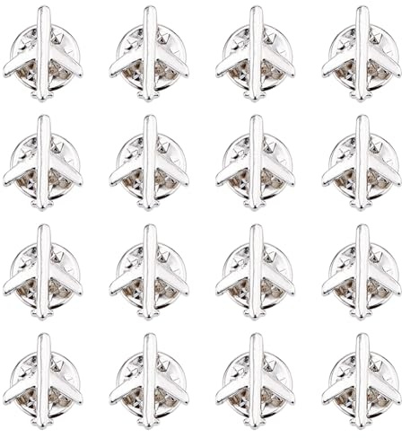 SUPERFINDINGS 16 Pezzi Spille Aereo Volo Spille Spille Spille D'argento Distintivo Collare Lega Volante Aereo Spille Spille Da Cappello Piccolo Ago Per Zaino Camicia Cappello Borsa Accessori