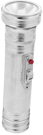 Homoyoyo Lampe Torche Portative en Métal à L'ancienne Argentée, Design Rétro Vintage, Alimentation par Piles, Utilisation Polyvalente pour Camping et Décoration de Bureau Plusieurs Styles
