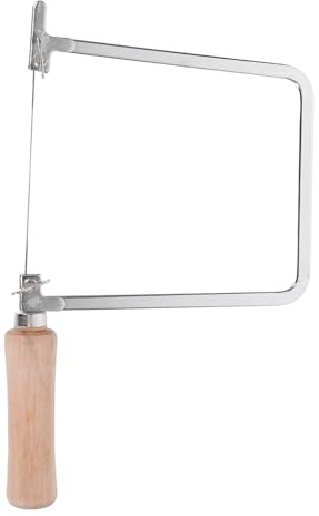 SHINEOFI Laubsäge Bügelsäge mit Holzgriff Edelstahl Präzisions Handsäge für Holz Metall Kunststoff Kompakte Modellbau Säge für Heimwerker und Bastler