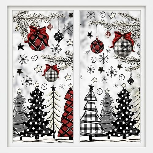 Weihnachten Fensteraufkleber, Fensterbilder Winter Weihnachten, Weihnachts Fenstersticker, Fensterbilder Weihnachts Selbstklebend für Weihnachtsdekoration, Winterdekoration (4 Stück)