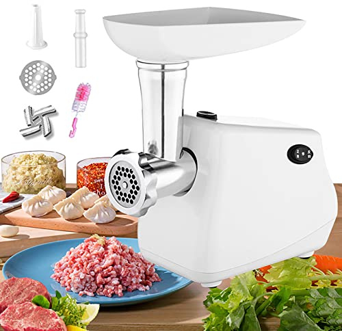 FHRKA Nuovo tritacarne con insaccatrice per Uso Domestico, tritacarne Elettrico, 350W, per bloccare cibi, per Carne/Verdure/Frutta