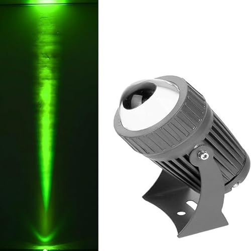 THEGA Outdoor Rotation Spot Light, 10W Led Beam Lamp, IP66 Waterproof Ground Landscape Lights, Narrow Beam Wall Washer Spotlights, for Billboard Building Lighting(Green,12V)