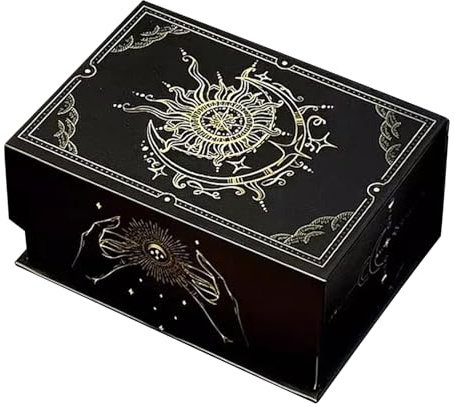 Tarot Deck Box - Kortförvaringsväska med magnetiskt lock | Spelkort Display Organizer Fortune Taling Oracle Meditation Familj Resefest Present