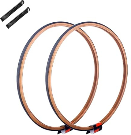 2PCS 700x25C/28C Rennradreifen Mit 2 Hebeln 700 25C/28C Pannensichere Fahrrad- Ersatzteile Kompatibel Mit Mountain City Commuter Hybrid-E-Bike(Brown,700x28c)
