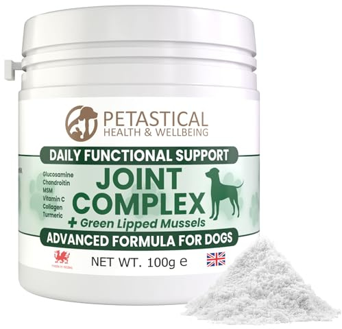 Petastical Joint Supplements for Dogs, 800mg Glucosamine, 800mg Chondroitin, 800mg MSM with Added Turmeric and Green Lipped Mussels (100g)