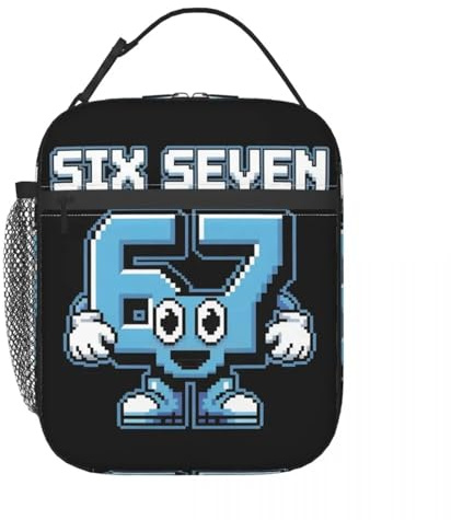 VDKQHLFWZ Backpack 67 Six Seven 6-7 Funny Italian Brainrot Insulated Lunch Food Container Portable Thermal Cooler Bento Box For Travel Festival gift