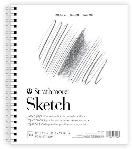 Strathmore (25-508 STR-025-508 Skizzenblock, 100 Blatt, 22 x 28 cm, weiß, 8.5 InchesX11 Inches
