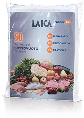 Laica VT3500 Para el Envasado al Vacío, Libres de BPA, 50 Bolsas de Plástico Gofradas de 28 x 36 cm, 28x36 cm