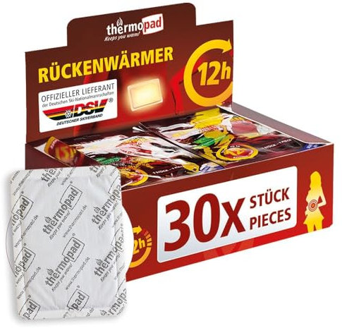 THERMOPAD Körperwärmer – DAS ORIGINAL: 30 x Wärmepads für 12 Stunden Wärme I Sofort einsatzbereite Pads I Extra warme Wärmekissen-Pads, auch geeignet als Nackenwärmer, Schulterwärmer & Nierenwärmer