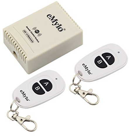 eMylo Relè Telecomando Interruttore 2 Canali con Due Trasmettitori Senza Fili RF 12V 433Mhz