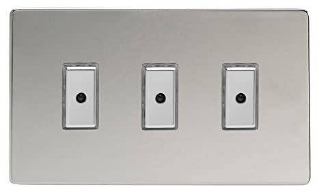 Varilight JDCE103S Dimmer Switch Polished Chrome 3 Gang