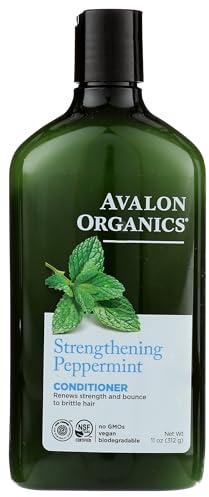 Avalon Organics - Peppermint Strengthing Conditioner - 312g - Invigorating Peppermint Scent - Strengthens & Nourishes Hair - Suitable for All Hair Types