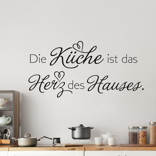 GRAZDesign Wandtattoo Küche ist das Herz des Hauses | Küchenaufkleber selbstklebend Sprüche - 61x30cm / 030 dunkelrot