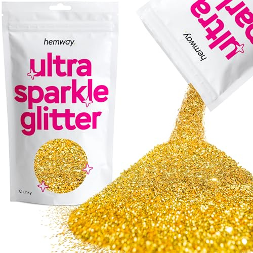 Hemway CHUNKY Premium-Multi Purpose Glitter 1/40 0,025 0.6mm 625 Mikron Staub/Pulver 100g / 3,5 Unzen Einzigartige Farben für die Verwendung mit Handwerk Weinglas-Kunst-DIY Dekoration Geschenke