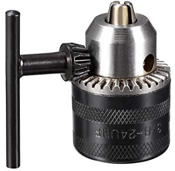 uxcell Drill Chucks, 1.5-10mm Capacity 3/8-24 UNF Threaded with Chuck Key for Electric Impact Corded Cordless Drill