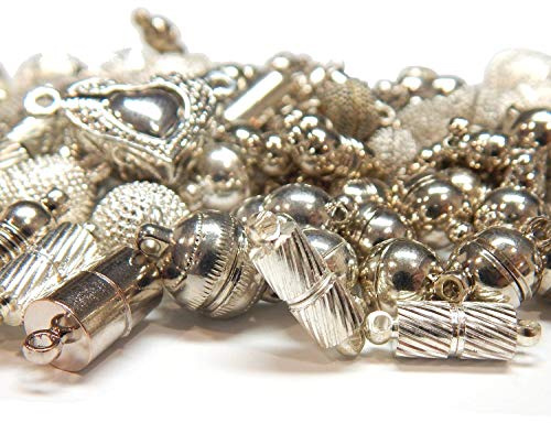 Perlin 10 st magnetlås blandningsset, 10 olika modeller, kedjelås, förslutningar, smyckeslås, magnetlås för smycken tillbehör kedja armband gör-det-själv