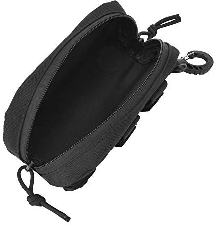 Tragbare Sonnenbrillenetui, Molle Nylon, Stoßfeste Sonnenbrille Schutzbox, Tragetasche mit Clip, Schwarz, Wandern, Camping, Bergsteigen, Wildnisausflüge