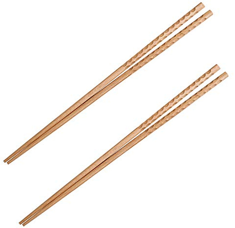 Cabilock 2 Pares de Palillos Largos de Madera para Cocinar Fideos Reutilizables Olla Caliente Extra Larga Cocina Palillos Chinos Tradicionales de Madera para Fideos Olla Caliente
