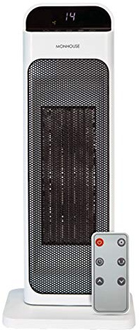 MONHOUSE Calentador De Ventilador Portátil - Torre Calefactora De Cerámica PTC De 22 Pulgadas con Control Térmico De 15 A 35 Grados Celsius Y Temporizador hasta 12 Horas