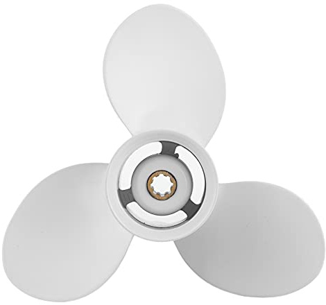 Qiilu Schrauben für Bootsmotoren, 3 Blätter Außenborder Propeller 9 1 / 4x8 Hochdruck 8 Zahn Passend für Yamaha Außenborder 9,9-15 PS Motor 63V-45947-00-EL