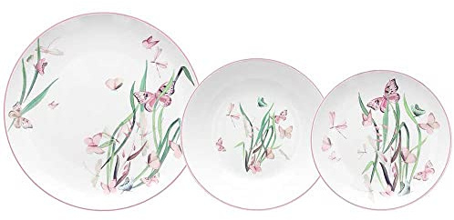 Andrea Fontebasso Service de table 18 assiettes avec papillons colorés Moon Butterfly