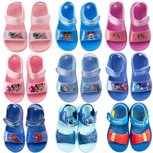 Characters Cartoons - Bambina Bambino - Sandalo con Strappo Mare Piscina Doccia - Prodotto Originale [28-551 Fucsia]