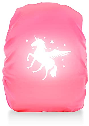 Regenschutz Schulranzen Einhorn Regenschutz für Rucksack Step By Step Regenhülle Wasserdichter Rucksack Überzug Reflektierend für Mädchen Kinder