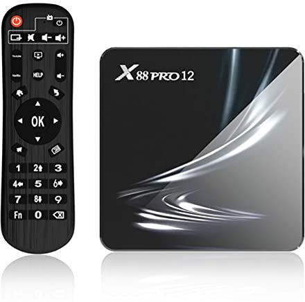 AMITVA Android TV Box 12.0,X88 Pro 12 4GB RAM 64GB ROM Smart TV Box Rk3318 1080P Ultra HD 8K HDR AV1 Wifi 2.4G 5.8Ghz BT 4.1 USB 2.0 Set Top Box,2GB+16GB