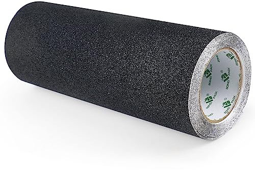 BOMEI PACK 300mm x 5m Schwarz Antirutsch Treppe Skateboard Griptape Klebeband, Starkes Zugband, rutschfeste Sicherheits-Stufe, rutschfeste Sicherheits-Stufen für drinnen und draußen