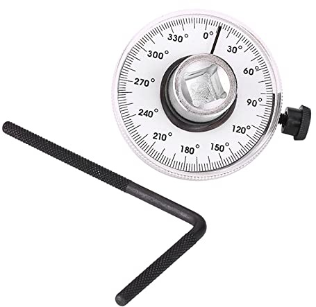 Gradenboog Auto, 3/8 Angle Gauge, Einstellbarer Winkel-Drehmomentmesser, 1/2-Zoll-Antriebswinkel-Torsionsschlüssel. Messen Sie 1/2 Drehmomentschlüssel Im Auto-Messwerkzeug-Set 360 Dee mit Automat