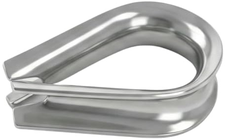 Lumonic 20x Kausche für Ø12mm Drahtseil | V2A 304 Edelstahl rostfrei | abgerundeten Kanten | Zubehör für Stahlseil, Seile | Seilöse für Rankhilfe, Wäscheleine, Lampen, Sichtschutz, Sonnensegel, Zaun,