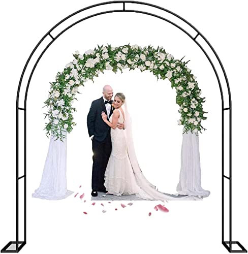 Rosenbogen, Garten-Torbogen Aus Metall, Pergola Rankhilfe Verzinkt Rost, Laubengang Rankgestell Mit Sockel Für Verschiedene Kletterpflanzen, Einfache Montage, 6 Größen,Schwarz,120x220x40CM