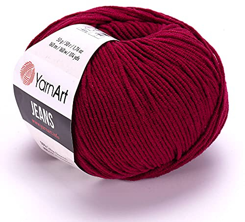 Yarn Art Jeans Yarn 160m, Soft Cotton Amigurumi Doll Animal 50g Knitting Crochet (66)