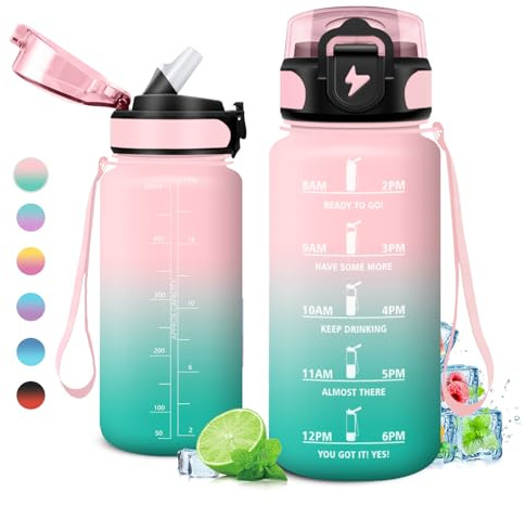 Gourde Enfant 500ml, Petite Gourde avec Paille, Étanche et Réutilisable, Bouteille d'eau avec Marqueur de Temps et Filtre, sans BPA, pour Enfant, Garçon, Fille, Maternelle, l'école, Sport, Camping