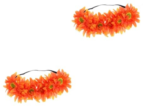 FRCOLOR 2 Pièces casque floral casque de fleur couronne pour les filles boho femmes -tête fleur accessoires de cheveux de mariage Bandeau couronne de cheveux de fleurs
