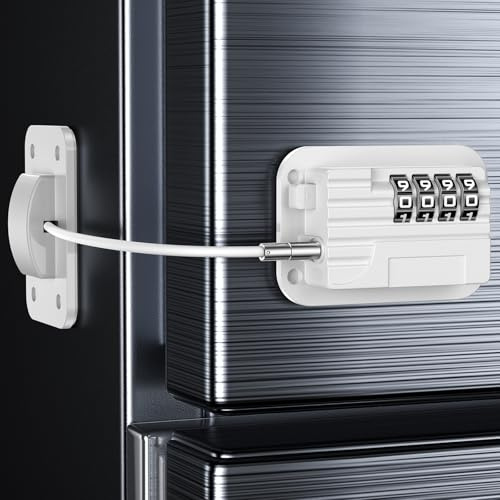 Kühlschrank Schloss mit Code Ohne Bohren, Kindersicherung Schrank mit Passwort für Babys, Kinder und Erwachsene, Kühlschrankschloss für Gefrierschrank, Schränke, Schubladen, Fenster (Weiß-1 Stück)