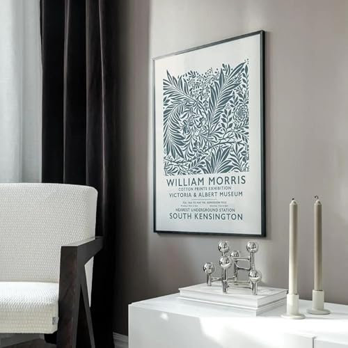 BPJSTU Nordischer William Morris-Plakatdruck, abstrakte Pflanze, Leinwandgemälde, Ringelblume, Rittersporn, Wandkunst, Bilder für die Inneneinrichtung, 40 x 60 cm, rahmenlos