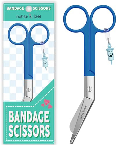 Nurse is Love Tijeras Enfermeria Punta Roma - Tijeras Pico de Pato Enfermeria | Ideal para Porta tijeras, Punta Redonda Profesional, Primeros Auxilios